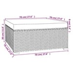 vidaXL Repose-pied de jardin et coussin Marron 70x70x30 cm Poly rotin