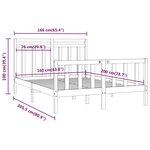 vidaXL Cadre de lit Bois de pin massif 160x200 cm