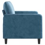 vidaXL Canapé à 2 places Bleu 120 cm Velours
