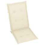 vidaXL Chaises de jardin lot de 6 avec coussins crème Bois teck massif
