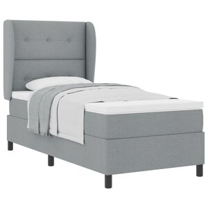 Lit Box Spring vidaXL avec Matelas Gris Clair 100x200 cm Tissu
