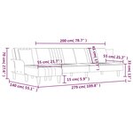 vidaXL Canapé-lit en forme de L gris foncé 279x140x70 cm tissu