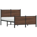 vidaXL Cadre de lit métal avec tête de lit et pied de lit 137x190 cm
