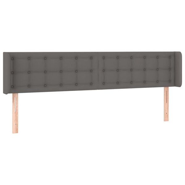 vidaXL Tête de lit avec oreilles Gris 183x16x78/88 cm Similicuir