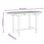 vidaXL Table extensible de jardin 110-160x80x75 cm bois de teck solide