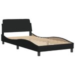 vidaXL Cadre de lit avec tête de lit Noir 100x200 cm Tissu