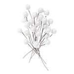 24 baies blanches décoratives 8 cm