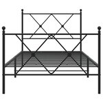 vidaXL Cadre de lit métal avec tête de lit/pied de lit noir 90x200 cm