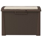 vidaXL Boîte de rangement jardin coussin de siège marron 125 L PP