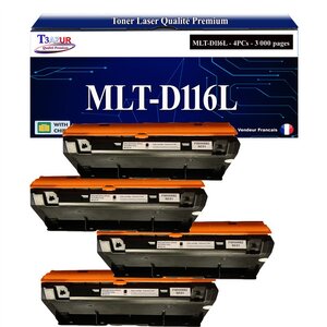 T3AZUR - 4x Toners compatibles avec Samsung MLT-D116L MLTD116L pour Samsung Xpress M2625D M2675FN M2825DW M2825ND M2835DW M2875FD M2875FW M2885FW