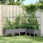vidaXL Jardinière avec treillis gris clair 160x120x142 5 cm PP