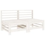 vidaXL Canapés centraux de jardin 2 Pièces blanc bois de pin massif