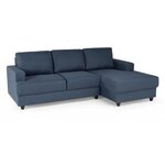 Canapé d'angle droit 4 places - Tissu bleu - 215 x 140 86 cm