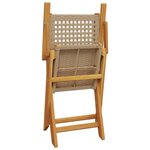 vidaXL Chaises de jardin pliantes lot de 4 beige rotin et bois massif