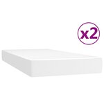 vidaXL Sommier à lattes de lit avec matelas Blanc 200x200cm Similicuir