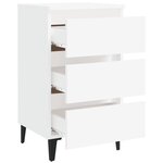 vidaXL Table de chevet avec pieds en métal blanc 40x35x69 cm