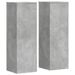 vidaXL Supports pour plantes 2 Pièces gris béton bois d'ingénierie