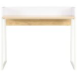 Bureau table poste de travail meuble d'ordinateur informatique étude et chêne 90 x 60 x 88 cm blanc 02_0023555