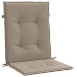 vidaXL Coussins de chaise de jardin à dossier bas lot de 4 taupe