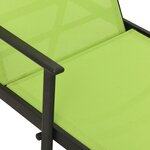 vidaXL Chaise longue acier et tissu textilène vert