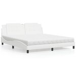 vidaXL Lit avec matelas blanc 180x200 cm similicuir