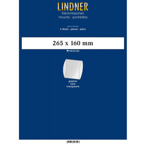 Bandes double soudure 265 x 160 mm pour blocs carnets de timbres. Fond - Transparent