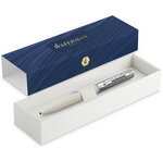 Stylo bille waterman allure deluxe blanc  recharge bleue pointe moyenne  coffret cadeau