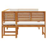 Ensemble de banc de jardin 5 pièces avec coussins en bois d'acacia