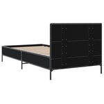 vidaXL Cadre de lit noir 100x200 cm bois d'ingénierie et métal