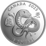 Pièce de monnaie en Argent 15 Dollars g 31.1 (1 oz) Millésime 2025 SNAKE