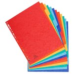 Intercalaires Carte Lustrée 400g 12 Positions - A4 Maxi - Couleurs Assorties - X 15 - Exacompta