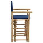 vidaXL Chaises pliables de directeur 2 Pièces Bleu Bambou et tissu