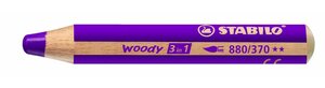 Crayon WOODY 3 en 1 Extra large Lilas STABILO