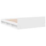 vidaXL Cadre de lit avec tiroirs blanc 150x200 cm bois d'ingénierie
