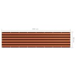 vidaXL Écran de balcon Orange et marron 90x400 cm Tissu Oxford