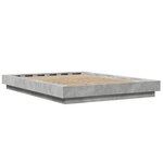 vidaXL Cadre de lit avec lumières LED gris béton 140x190 cm