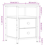 vidaXL Tables de chevet 2 Pièces noir 34x35 5x50 cm bois d'ingénierie