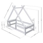 Lit cabane enfant TAHUKA 80 x 160 bleu clair