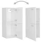 vidaXL Armoire de salle de bain Blanc brillant 30x30x80 cm Aggloméré