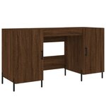Bureau table poste de travail meuble d'ordinateur informatique étude chêne 140 x 50 x 75 cm bois d'ingénierie brun 02_0023617