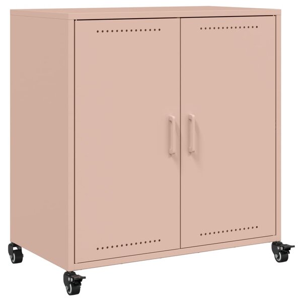 vidaXL Buffet rose 68 5x39x72 cm acier laminé à froid
