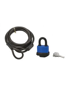 THIRARD - Câble Twisty acier 6mmx1.8m avec cadenas 40mm vélo abris de jardi 2 clés noir - THIRARD