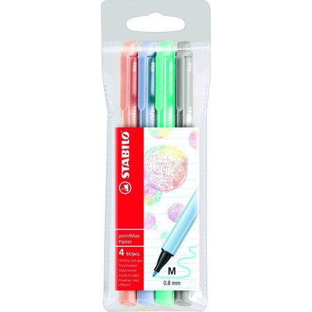 Pochette 4 feutres pastels PointMax pointe nylon