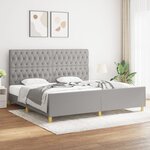 vidaXL Cadre de lit avec tête de lit Gris clair 200x200 cm Tissu