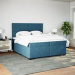 vidaXL Sommier à lattes de lit et matelas Bleu 200x200 cm velours