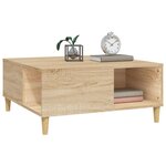 vidaXL Table basse chêne sonoma 80x80x36 5 cm bois d'ingénierie