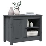 vidaXL Meuble TV Gris 70x36 5x52 cm Bois de pin massif