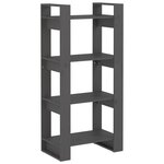 vidaXL Bibliothèque/Séparateur de pièce Gris 60x35x125 cm Bois massif