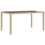vidaXL Ensemble à manger de jardin et coussins 5 Pièces beige rotin verre
