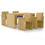 vidaXL Ensemble à manger de jardin 5 Pièces avec coussins pin imprégné